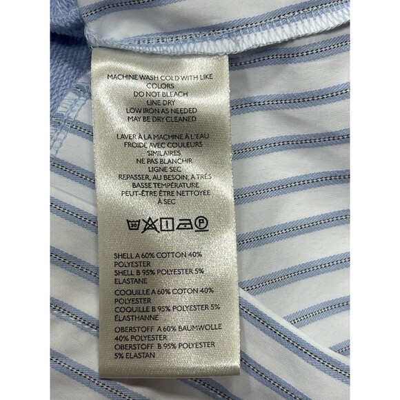 Anthropologie Maeve Twofer Sweatshirt Blue Striped Trim Preppy Comfy Size XL New - Picture 8 of 10